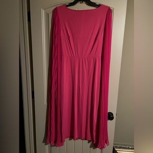 Beautiful Pink Statement Dress. Cape Sleeves